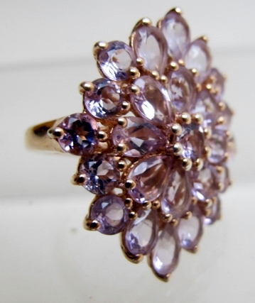 Rose de France amethyst dress ring, 30mm x 25mm,