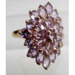 Rose de France amethyst dress ring, 30mm x 25mm,