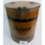 A vintage painted metal flour bin,