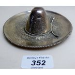 A Mexican dish in the shape of a sombrero, stamp 925, approx 1.