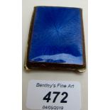 An enamelled match book holder with Queens Elizabeth book of matches est: £30-£40