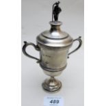 A silver lidded two handled trophy 'Richmond, Twickenham Amateur Regatta Junior Senior Eights',