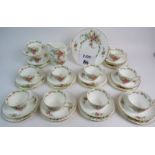 A Minton "Lorraine" pattern 38 piece part fluted china tea set.