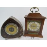 A reproduction Georgian style mahogany cased bracket clock with Mercer movement 002001, with key,