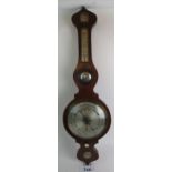 A 19th century mahogany cased 'onion-top' wheel barometer/thermometer/hydrometer, 104cm high,