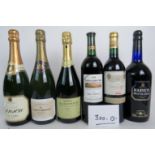 Six bottles, comprising: 2001 Calvet Claret, 2001 Ernest & Julio Gallo Ruby Cabernet,