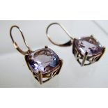 Pink amethyst earrings,