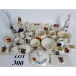 A collection of crested china, including Goss,