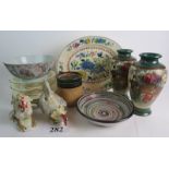 Mixed ceramics - to include a damaged 18th century Chinese Famille-rose bowl,