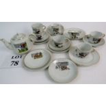 An early 20th century English 19 piece part Nursery Ware tea set decorated with nursery rhymes,