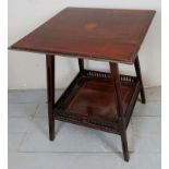 An Edwardian inlaid mahogany occasional