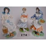 Three Royal Worcester porcelain figures,