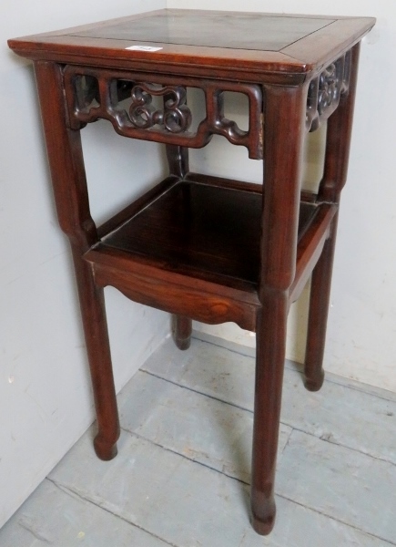 A Chinese hardwood jardinière stand with