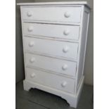 A 19th Century white painted chest of fi