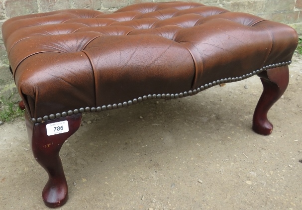 A 20th Century low footstool upholstered