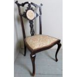 A pretty carved mahogany single chair wi