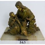 A 19th century French bronzed spelter figure group,