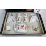 An early 20th century Austrian porcelain 15 piece child's nursery tea set, boxed,