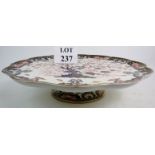 A large 19th century Derby porcelain 'Spinning Jenny' serving stand decorated in the 'Japan'