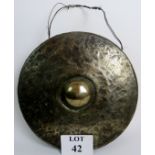 An old Chinese bronze temple gong,