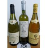 3 bottles of white wine being 1 bottle Domaine Touzot, Macon-Villages, 2003,