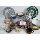 A quantity of decorative and ornamental ceramics, to include Japanese Imari, continental Delft,