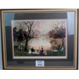 Helen Bradley (1900-1979) - 'Our Picnic', pencil signed colour print, blind stamp to margin,
