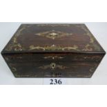 A fine quality Victorian marquetry inlaid Coromandel sewing box,