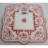 A 19th century Mintons Aesthetic Period, porcelain tray, printed pattern, impressed marks,