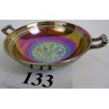 A late 19th/early 20th century Art pottery bowl with lustre decoration and twin-handles,