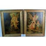 A pair of Victorian colour prints depicting angels and children,