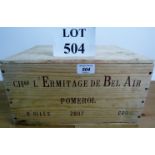 6 bottle case of good quality red wine being Château l'Hermitage de Bel Air, Pomerol,