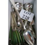 Assorted silver plated cutlery, to include a good large basting spoon,