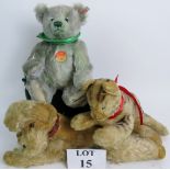 A vintage Steiff toy poodle (probably 1950's), a 2004 Steiff 'Deutschland Edition', 'Classic',