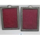 A pair of silver photoframes, Birmingham 1902 & Chester 1905, lacking backs & glass, approx.