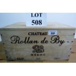 6 bottle case of good quality red wine being Château Rollan de By, Cru Bourgeois Medoc,