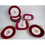 A Victorian porcelain 12 piece dessert service,