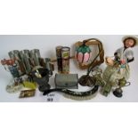 Decorative objects and minor collectable's, to include a crumb brush, trophy cup, kaleiderscopes,