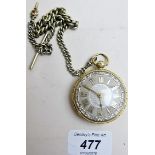 A Georgian 18ct gold pocket watch with an Albert chain, J. Turner 1820.