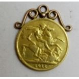 An Edwardian 1911 sold mounted sovereign.