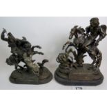 A pair of 19th century bronzed sculptures,