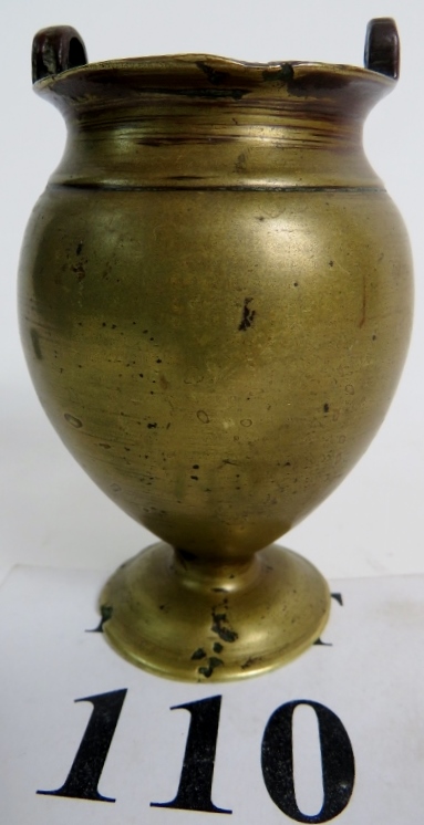 An antique Chinese bronze urn form vase, of archaic form and likely of period, 11cm high. - Image 2 of 4