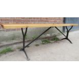 A vintage converted bench seat with a th