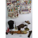 A collection of decorative objects and m