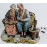 Large Capodimonte figure of a couple in