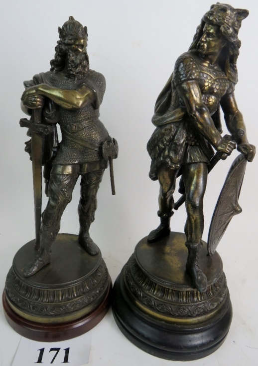 A pair of vintage period-style bronzed f