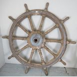 A large 19th Century ships wheel approxi