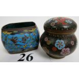 Two pieces of early 20th century Chinese cloisonné enamel,