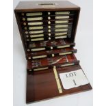 A fine quality Victorian/Edwardian mahogany fly fishing cabinet,