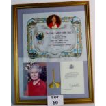 Framed and glazed letters from the Queen and Pope John Paul II,